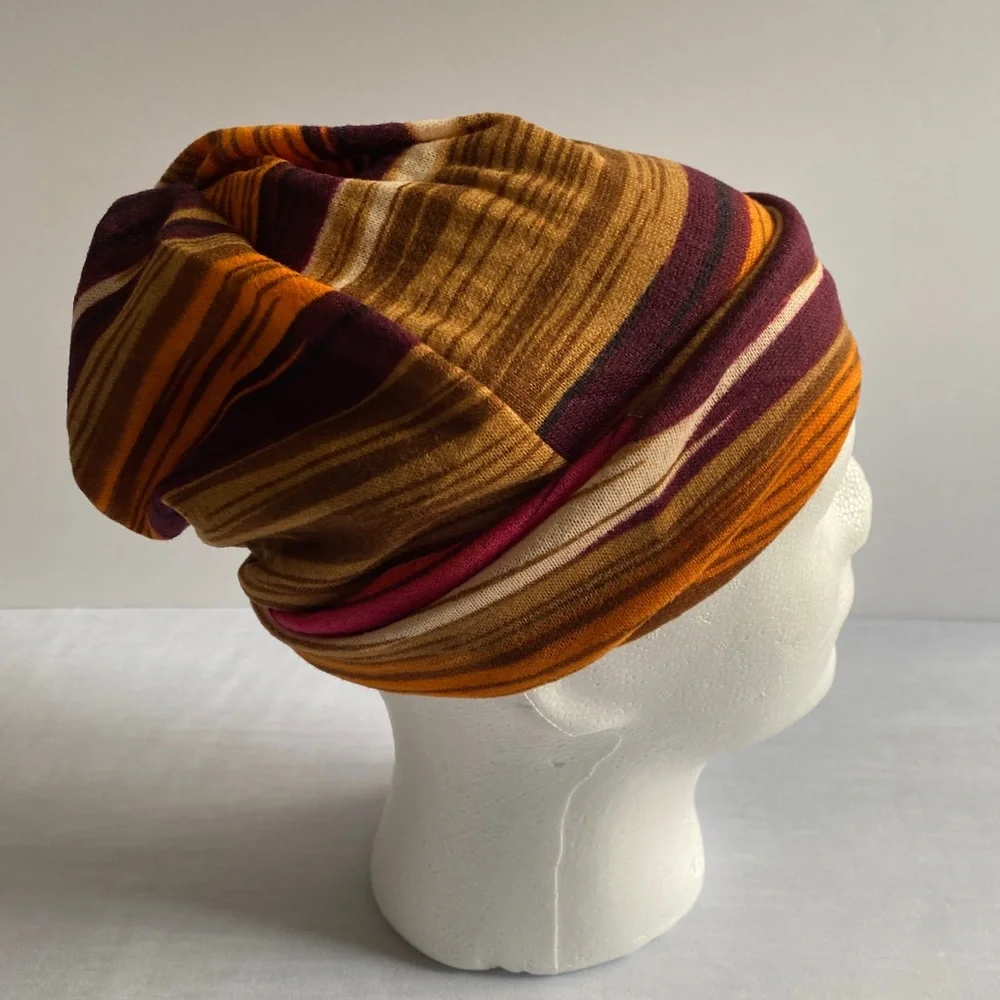 1 pc‎ Women's Stripe Brimless Cap - Versatile, Lightweight Beanie Hat